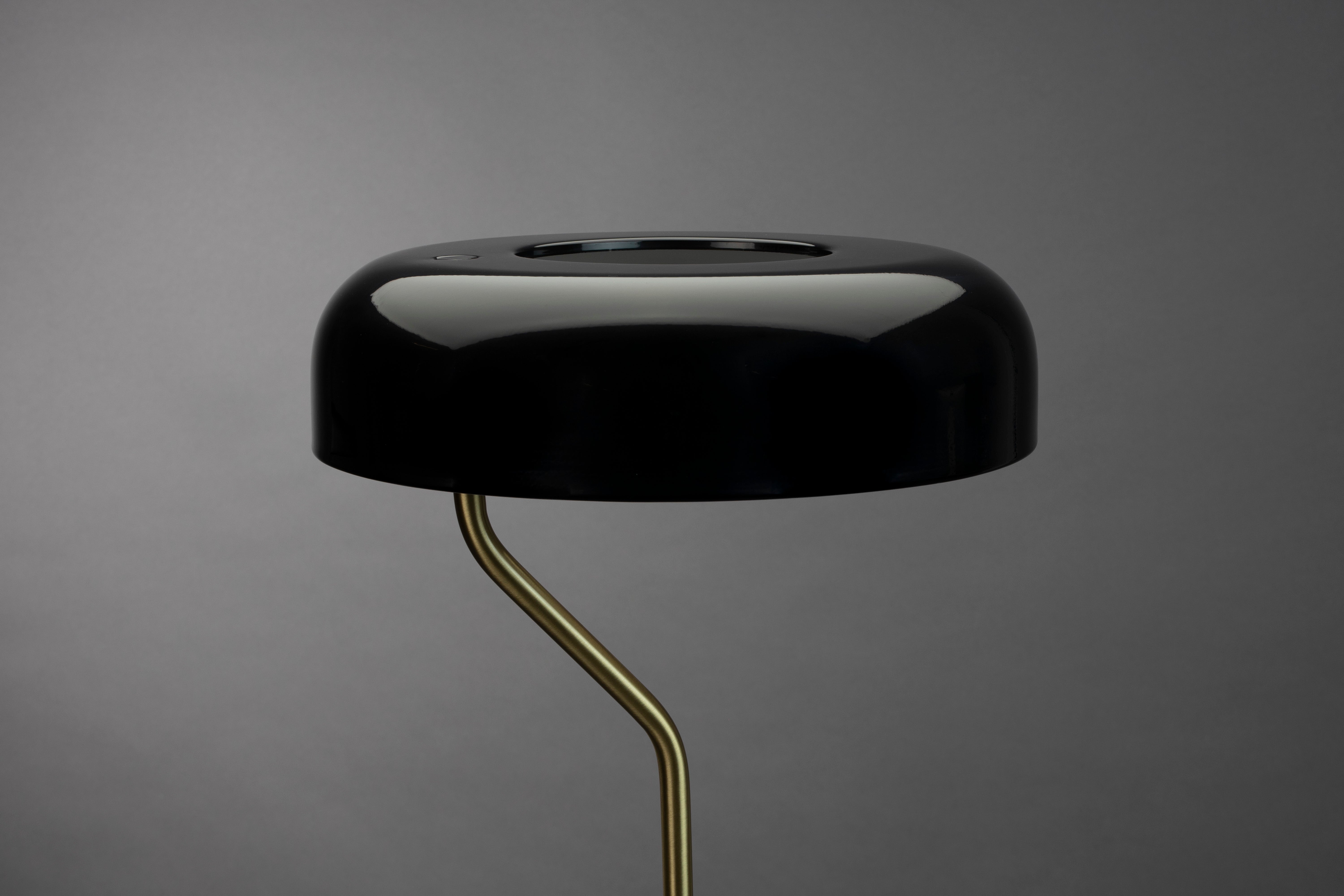 Dutchbone Eclipse Gloss Black & Gold Open Top Table Lamp